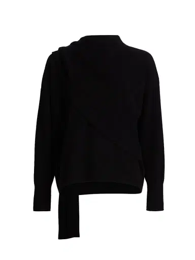 Vince Women's Draped Wool-Cashmere Crewneck Sweater - Dove Oat | Thumbnail 8 Vince Women's Draped Wool-Cashmere Crewneck Sweater - Dove Oat | Thumbnail 8