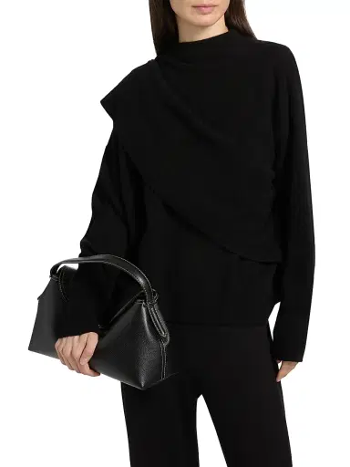 Vince Women's Draped Wool-Cashmere Crewneck Sweater - Dove Oat | Thumbnail 10 Vince Women's Draped Wool-Cashmere Crewneck Sweater - Dove Oat | Thumbnail 10