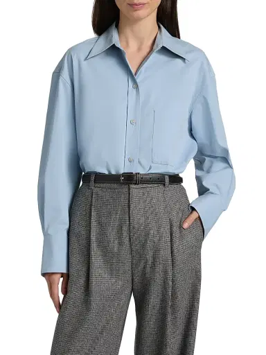 Vince Women's Oversized Cotton Button-Front Shirt | Thumbnail 3 Vince Women's Oversized Cotton Button-Front Shirt | Thumbnail 3
