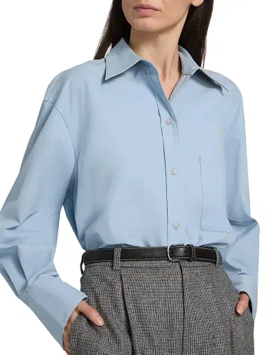 Vince Women's Oversized Cotton Button-Front Shirt | Thumbnail 6 Vince Women's Oversized Cotton Button-Front Shirt | Thumbnail 6