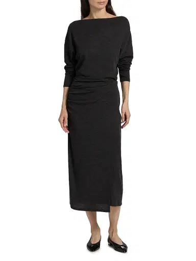 Vince Women's Ruched Wool-Blend Long-Sleeve Top | Thumbnail 2 Vince Women's Ruched Wool-Blend Long-Sleeve Top | Thumbnail 2