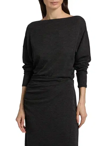 Vince Women's Ruched Wool-Blend Long-Sleeve Top | Thumbnail 3 Vince Women's Ruched Wool-Blend Long-Sleeve Top | Thumbnail 3