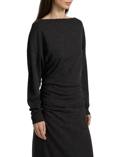 Vince Women's Ruched Wool-Blend Long-Sleeve Top | Thumbnail 4 Vince Women's Ruched Wool-Blend Long-Sleeve Top | Thumbnail 4