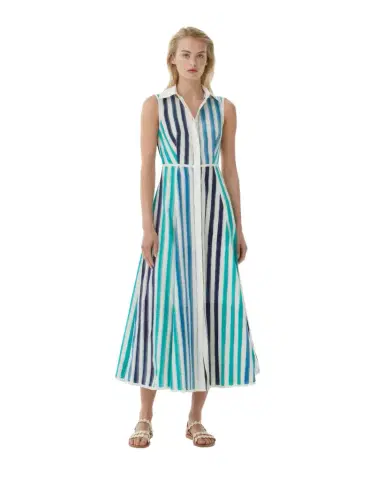 Emporio Sirenuse Miralda Dress in Ikat Stripes | Thumbnail 1 Emporio Sirenuse Miralda Dress in Ikat Stripes | Thumbnail 1