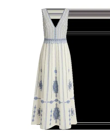 Emporio Sirenuse Nellie Dress with Astragal Embroidery | Thumbnail 4 Emporio Sirenuse Nellie Dress with Astragal Embroidery | Thumbnail 4