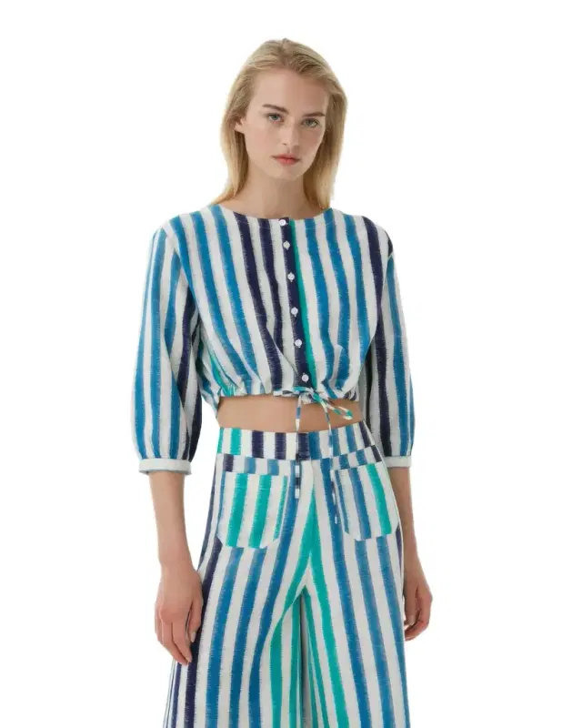 New Jinny Blouse in Ikat Stripes New Jinny Blouse in Ikat Stripes