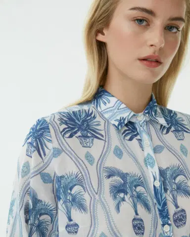 Emporio Sirenuse Odetta Shirt in Garden Mesh Print | Thumbnail 2 Emporio Sirenuse Odetta Shirt in Garden Mesh Print | Thumbnail 2
