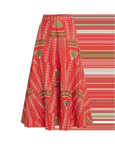 Emporio Sirenuse Tasha Skirt with Japanese Peacock Embroidery | Thumbnail 5 Emporio Sirenuse Tasha Skirt with Japanese Peacock Embroidery | Thumbnail 5