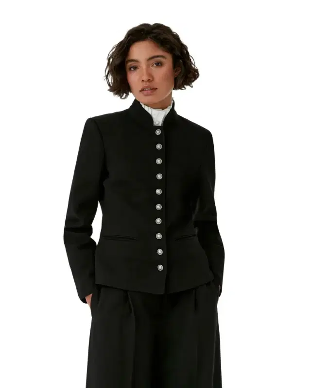 Tolly Jacket in Black Assam Tolly Jacket in Black Assam