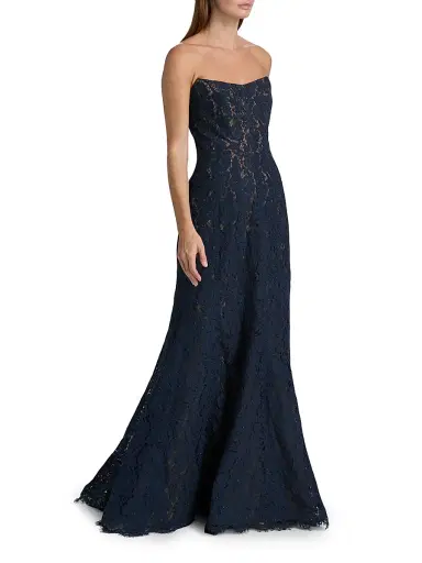 Rene Ruiz Collection Women's Strapless Lace Mermaid Gown - Navy - Size 16 | Thumbnail 3 Rene Ruiz Collection Women's Strapless Lace Mermaid Gown - Navy - Size 16 | Thumbnail 3