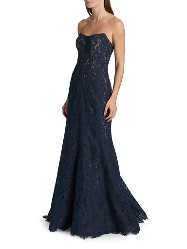 Rene Ruiz Collection Women's Strapless Lace Mermaid Gown - Navy - Size 16 | Thumbnail 4 Rene Ruiz Collection Women's Strapless Lace Mermaid Gown - Navy - Size 16 | Thumbnail 4