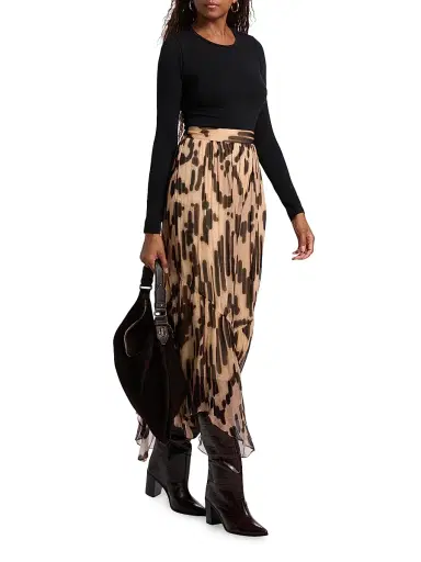 Ba&sh Women's Aley Pleated Handkerchief-Hem Midi-Skirt | Thumbnail 2 Ba&sh Women's Aley Pleated Handkerchief-Hem Midi-Skirt | Thumbnail 2