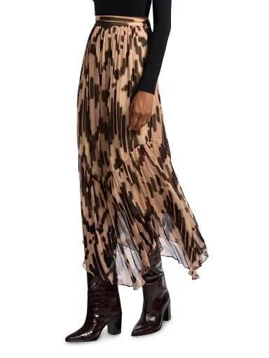 Ba&sh Women's Aley Pleated Handkerchief-Hem Midi-Skirt | Thumbnail 4 Ba&sh Women's Aley Pleated Handkerchief-Hem Midi-Skirt | Thumbnail 4