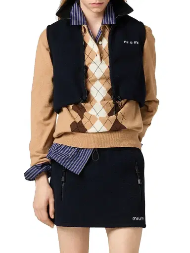 Miu Miu Women's Fleece Top - Blue | Thumbnail 2 Miu Miu Women's Fleece Top - Blue | Thumbnail 2