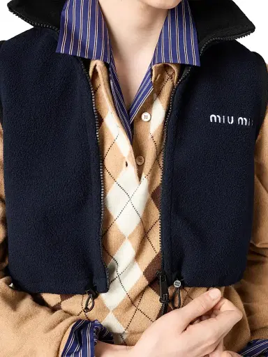 Miu Miu Women's Fleece Top - Blue | Thumbnail 4 Miu Miu Women's Fleece Top - Blue | Thumbnail 4