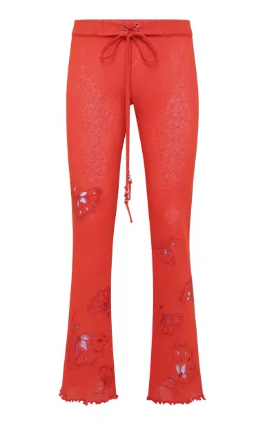 SIEDRÉS Dania Embroidered Mesh Flared Pants | Thumbnail 1 SIEDRÉS Dania Embroidered Mesh Flared Pants | Thumbnail 1