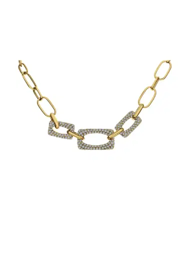 Wish Fine Jewelry 3.1ct Diamond 14K Gold Link Necklace | Thumbnail 1 Wish Fine Jewelry 3.1ct Diamond 14K Gold Link Necklace | Thumbnail 1
