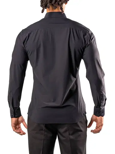 Maceoo Men's Fibonacci Stretch Euro Shirt - Black | Thumbnail 4 Maceoo Men's Fibonacci Stretch Euro Shirt - Black | Thumbnail 4
