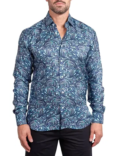 Maceoo Men's Fibonacci Ascension Shirt - Blue | Thumbnail 2 Maceoo Men's Fibonacci Ascension Shirt - Blue | Thumbnail 2