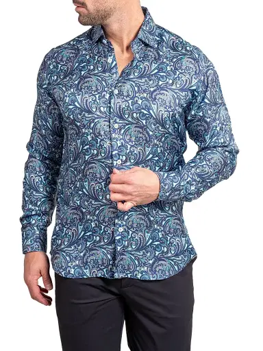 Maceoo Men's Fibonacci Ascension Shirt - Blue | Thumbnail 3 Maceoo Men's Fibonacci Ascension Shirt - Blue | Thumbnail 3