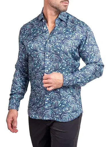 Maceoo Men's Fibonacci Ascension Shirt - Blue | Thumbnail 5 Maceoo Men's Fibonacci Ascension Shirt - Blue | Thumbnail 5