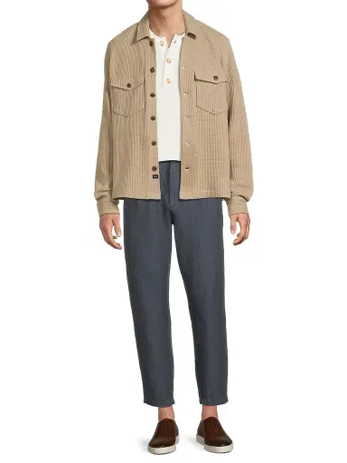 Rails Men's Wells Waffle-Knit Cotton-Blend Shirt - Barley | Thumbnail 2 Rails Men's Wells Waffle-Knit Cotton-Blend Shirt - Barley | Thumbnail 2