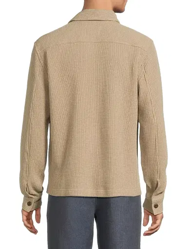 Rails Men's Wells Waffle-Knit Cotton-Blend Shirt - Barley | Thumbnail 5 Rails Men's Wells Waffle-Knit Cotton-Blend Shirt - Barley | Thumbnail 5