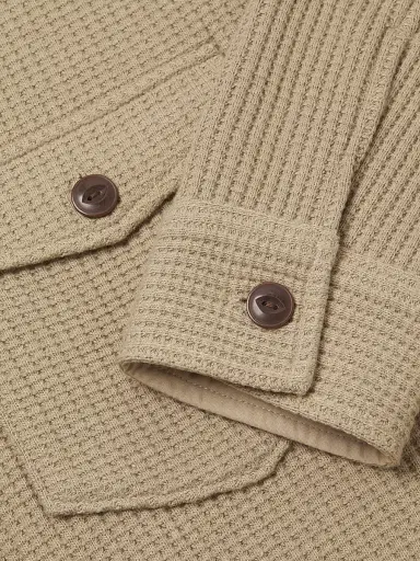 Rails Men's Wells Waffle-Knit Cotton-Blend Shirt - Barley | Thumbnail 6 Rails Men's Wells Waffle-Knit Cotton-Blend Shirt - Barley | Thumbnail 6
