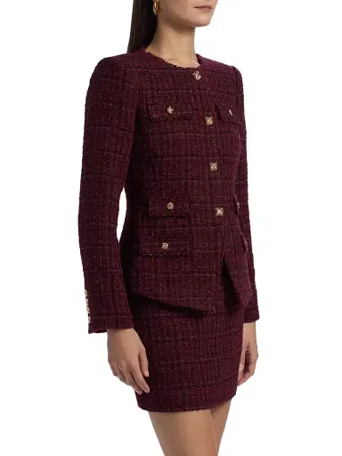 Generation Love Women's Havana Cotton-Blend Metallic Tweed Jacket - Malbec Multi | Thumbnail 4 Generation Love Women's Havana Cotton-Blend Metallic Tweed Jacket - Malbec Multi | Thumbnail 4