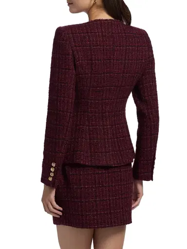 Generation Love Women's Havana Cotton-Blend Metallic Tweed Jacket - Malbec Multi | Thumbnail 5 Generation Love Women's Havana Cotton-Blend Metallic Tweed Jacket - Malbec Multi | Thumbnail 5