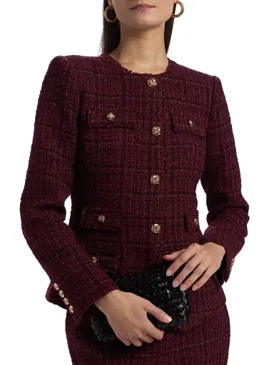 Generation Love Women's Havana Cotton-Blend Metallic Tweed Jacket - Malbec Multi | Thumbnail 6 Generation Love Women's Havana Cotton-Blend Metallic Tweed Jacket - Malbec Multi | Thumbnail 6