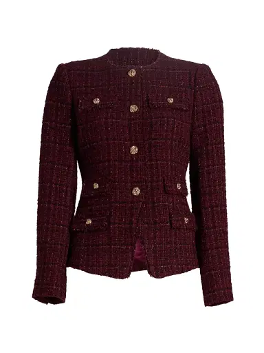 Generation Love Women's Havana Cotton-Blend Metallic Tweed Jacket - Malbec Multi | Thumbnail 1 Generation Love Women's Havana Cotton-Blend Metallic Tweed Jacket - Malbec Multi | Thumbnail 1