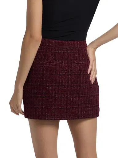 Generation Love Women's Kendra Cotton-Blend Metallic Tweed Miniskirt - Malbec Multi | Thumbnail 5 Generation Love Women's Kendra Cotton-Blend Metallic Tweed Miniskirt - Malbec Multi | Thumbnail 5
