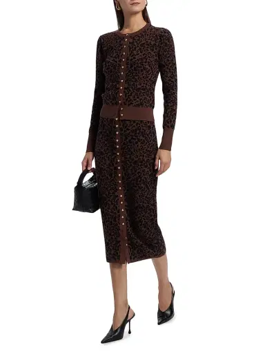 Generation Love Women's Primrose Leopard Jacquard Knit Midi-Skirt - Brown Black | Thumbnail 2 Generation Love Women's Primrose Leopard Jacquard Knit Midi-Skirt - Brown Black | Thumbnail 2
