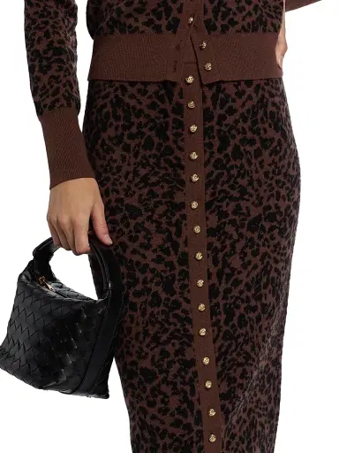 Generation Love Women's Primrose Leopard Jacquard Knit Midi-Skirt - Brown Black | Thumbnail 6 Generation Love Women's Primrose Leopard Jacquard Knit Midi-Skirt - Brown Black | Thumbnail 6