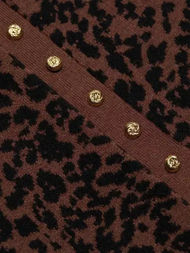 Generation Love Women's Primrose Leopard Jacquard Knit Midi-Skirt - Brown Black | Thumbnail 7 Generation Love Women's Primrose Leopard Jacquard Knit Midi-Skirt - Brown Black | Thumbnail 7