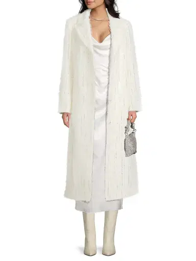 Milly Women's Rhinestone-Embellished Long Coat | Thumbnail 2 Milly Women's Rhinestone-Embellished Long Coat | Thumbnail 2