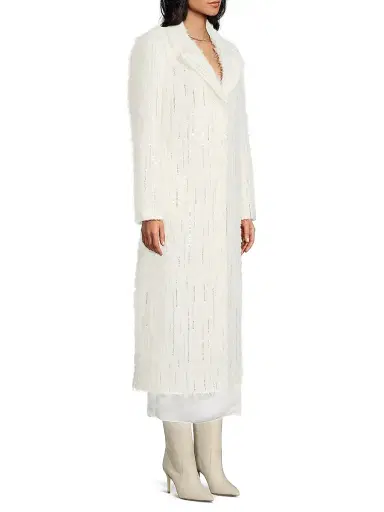 Milly Women's Rhinestone-Embellished Long Coat | Thumbnail 4 Milly Women's Rhinestone-Embellished Long Coat | Thumbnail 4