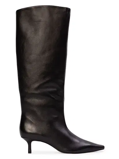 Black Suede Studio Women's Sutton 50MM Leather Boots - Black Leather | Thumbnail 1 Black Suede Studio Women's Sutton 50MM Leather Boots - Black Leather | Thumbnail 1
