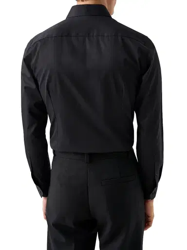Eton Men's Contemporary-Fit Elevated Twill Dress Shirt - Black - Size 18 | Thumbnail 4 Eton Men's Contemporary-Fit Elevated Twill Dress Shirt - Black - Size 18 | Thumbnail 4
