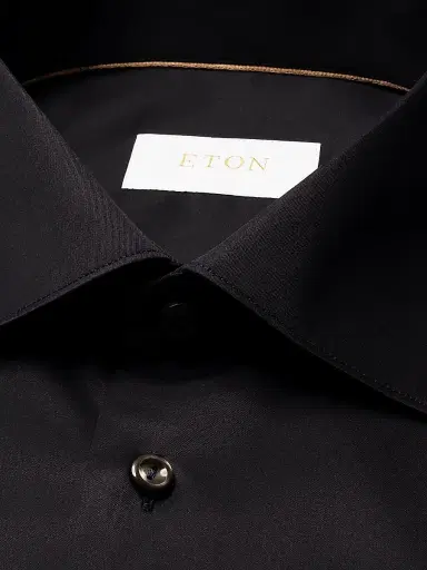 Eton Men's Contemporary-Fit Elevated Twill Dress Shirt - Black - Size 18 | Thumbnail 7 Eton Men's Contemporary-Fit Elevated Twill Dress Shirt - Black - Size 18 | Thumbnail 7