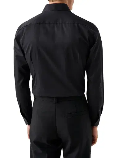 Eton Men's Slim-Fit Elevated Twill Shirt - Black - Size 17.5 | Thumbnail 4 Eton Men's Slim-Fit Elevated Twill Shirt - Black - Size 17.5 | Thumbnail 4