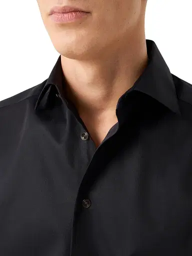 Eton Men's Slim-Fit Elevated Twill Shirt - Black - Size 17.5 | Thumbnail 5 Eton Men's Slim-Fit Elevated Twill Shirt - Black - Size 17.5 | Thumbnail 5