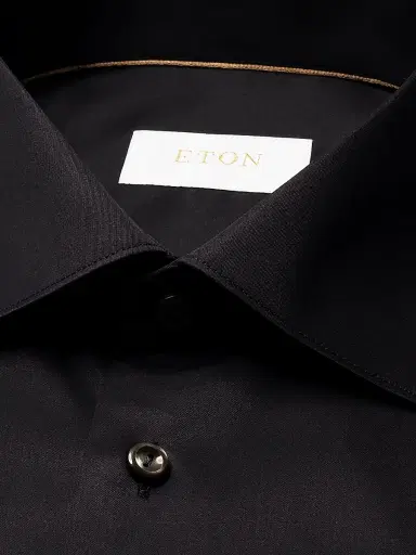 Eton Men's Slim-Fit Elevated Twill Shirt - Black - Size 17.5 | Thumbnail 7 Eton Men's Slim-Fit Elevated Twill Shirt - Black - Size 17.5 | Thumbnail 7