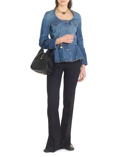 Chloé Women's Peplum Denim Top - Faded Indigo | Thumbnail 2 Chloé Women's Peplum Denim Top - Faded Indigo | Thumbnail 2