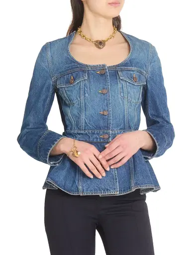 Chloé Women's Peplum Denim Top - Faded Indigo | Thumbnail 3 Chloé Women's Peplum Denim Top - Faded Indigo | Thumbnail 3