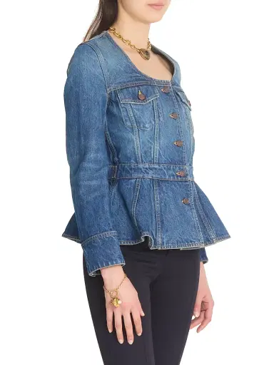 Chloé Women's Peplum Denim Top - Faded Indigo | Thumbnail 4 Chloé Women's Peplum Denim Top - Faded Indigo | Thumbnail 4