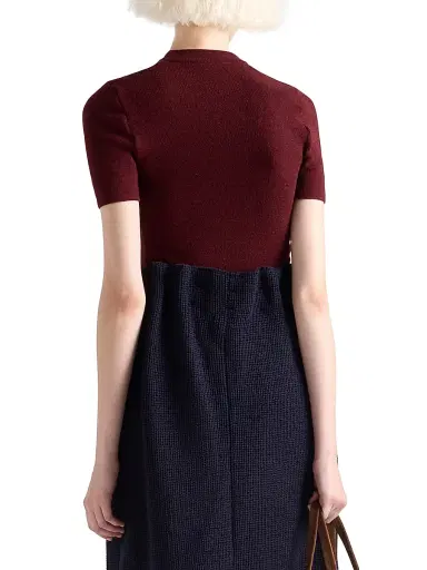 Prada Women's Short-Sleeved Wool Sweater with Pendants - Dark Red | Thumbnail 3 Prada Women's Short-Sleeved Wool Sweater with Pendants - Dark Red | Thumbnail 3