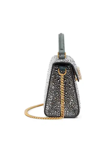 Valentino Garavani Women's VSling Mini Top Handle Bag with Rhinestones and Jewel Logo | Thumbnail 6 Valentino Garavani Women's VSling Mini Top Handle Bag with Rhinestones and Jewel Logo | Thumbnail 6