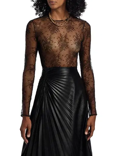 Dolce & Gabbana Women's Sheer Lace Bodysuit - Nero | Thumbnail 3 Dolce & Gabbana Women's Sheer Lace Bodysuit - Nero | Thumbnail 3